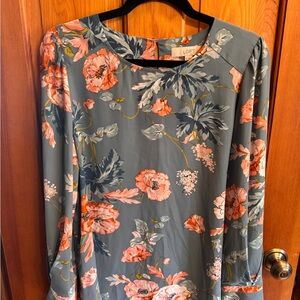 LOFT Floral Blue blouse